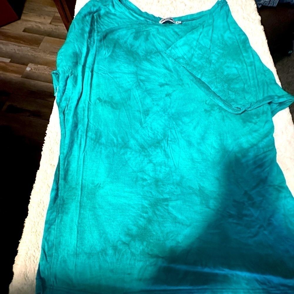 Lock and Love Tie dye comfy dolman sleeve tunic top Large EUC